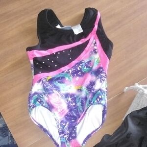 Danskin Kids Bodysuit - Black, Pink, Purple